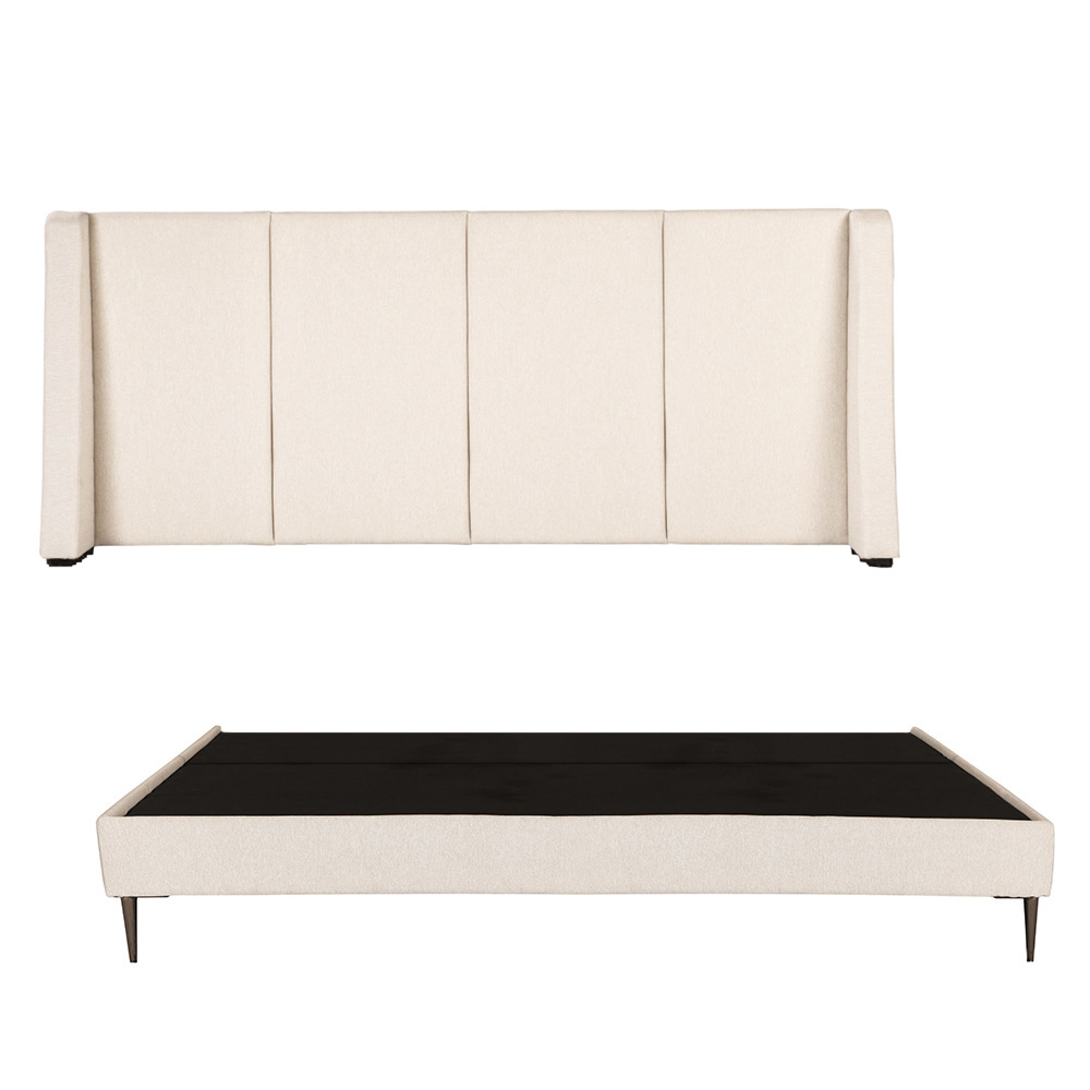 Foto 2 pulgar | Cabecera Dicasa Milan Color Beige King Size + Base Cama Slim Dicasa Color Beige King Size
