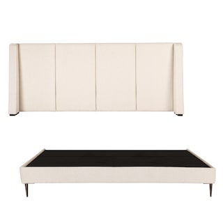Foto 1 | Cabecera Dicasa Milan Color Beige King Size + Base Cama Slim Dicasa Color Beige King Size