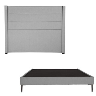 Foto 2 | Cabecera Dicasa Lugo Color Gris Matrimonial + Base Cama Slim Dicasa Color Gris Matrimonial