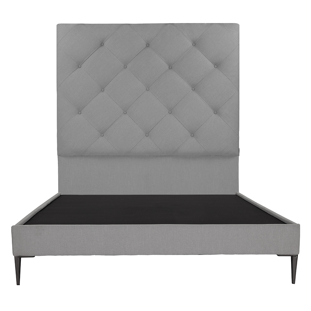 Cabecera Dicasa Ikki Color Gris Queen Size + Base Cama Slim Dicasa Color Gris Queen Size
