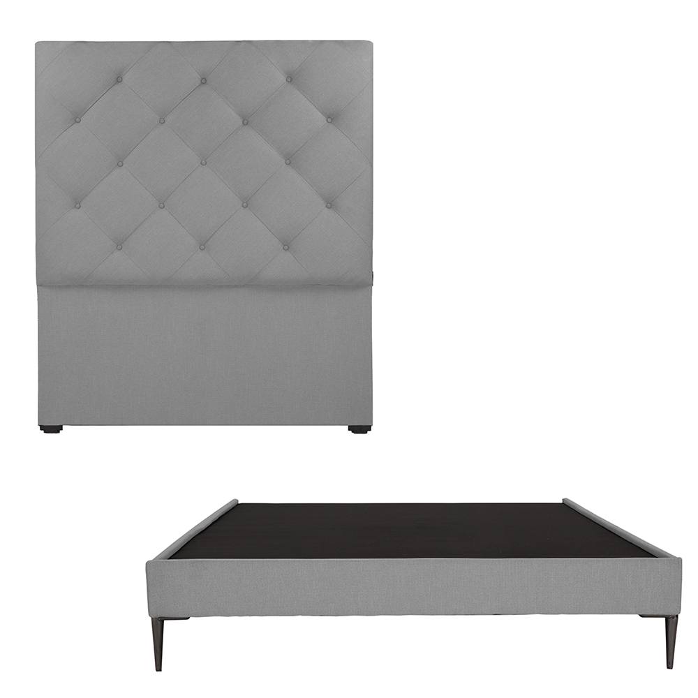 Foto 2 | Cabecera Dicasa Ikki Color Gris Queen Size + Base Cama Slim Dicasa Color Gris Queen Size