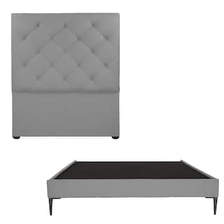 Foto 2 | Cabecera Dicasa Ikki Color Gris Queen Size + Base Cama Slim Dicasa Color Gris Queen Size
