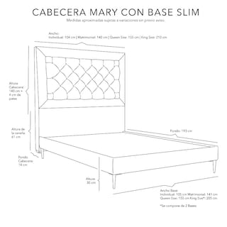 Foto 7 | Cabecera Dicasa Mary Color Azul Matrimonial + Base Cama Slim Dicasa Color Azul Matrimonial