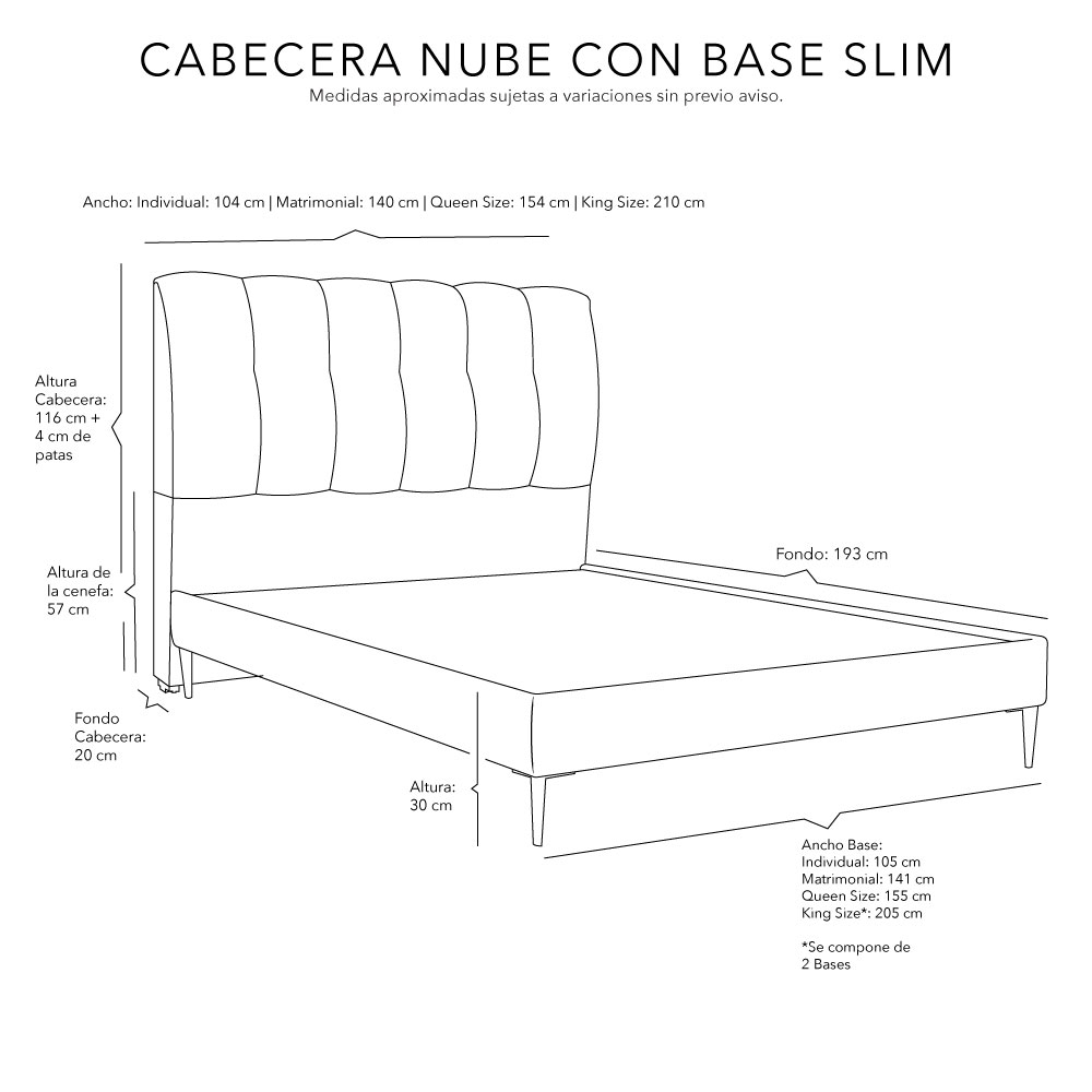 Foto 7 | Cabecera Dicasa Nube Color Negro King Size + Base Cama Slim Dicasa Color Negro King Size