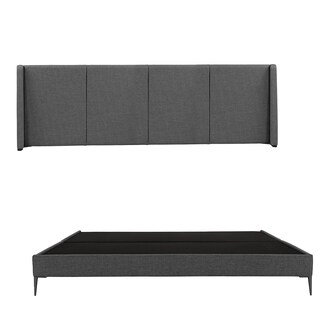 Foto 1 | Cabecera Dicasa Milan Color Gris Oscuro King Size + Base Cama Slim Dicasa Color Gris Oscuro King Size
