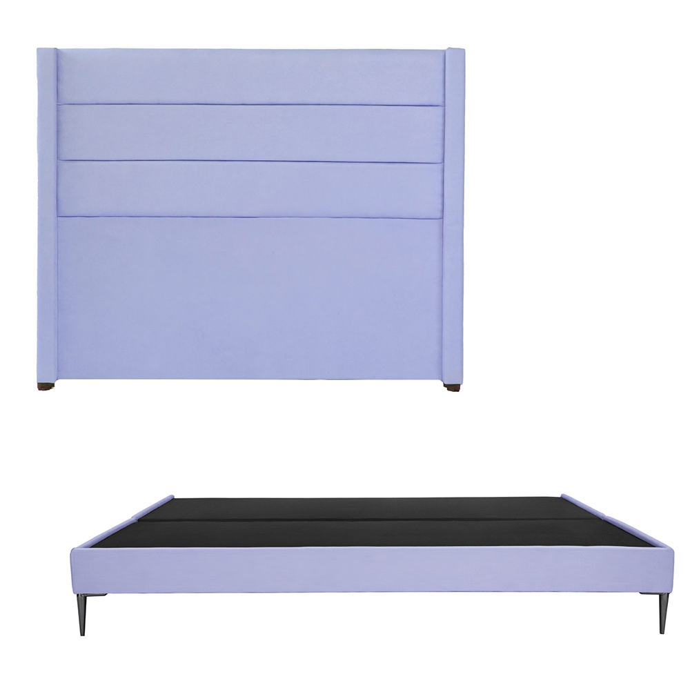 Cabecera Dicasa Lugo Color Lila King Size + Base Cama Slim Dicasa Color Lila King Size