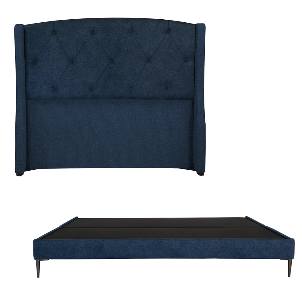Foto 1 | Cabecera Dicasa Zefyr Color Azul King Size + Base Cama Slim Dicasa Color Azul King Size