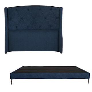 Foto 1 | Cabecera Dicasa Zefyr Color Azul King Size + Base Cama Slim Dicasa Color Azul King Size