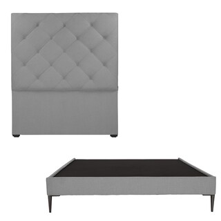 Foto 2 | Cabecera Dicasa Ikki Color Gris Matrimonial + Base Cama Slim Dicasa Color Gris Matrimonial