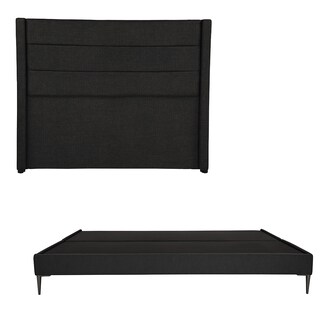Foto 1 | Cabecera Dicasa Lugo Color Negro King Size + Base Cama Slim Dicasa Color Negro King Size