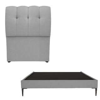 Foto 1 | Cabecera Dicasa Nube Color Gris Individual + Base Cama Slim Dicasa Color Gris Individual