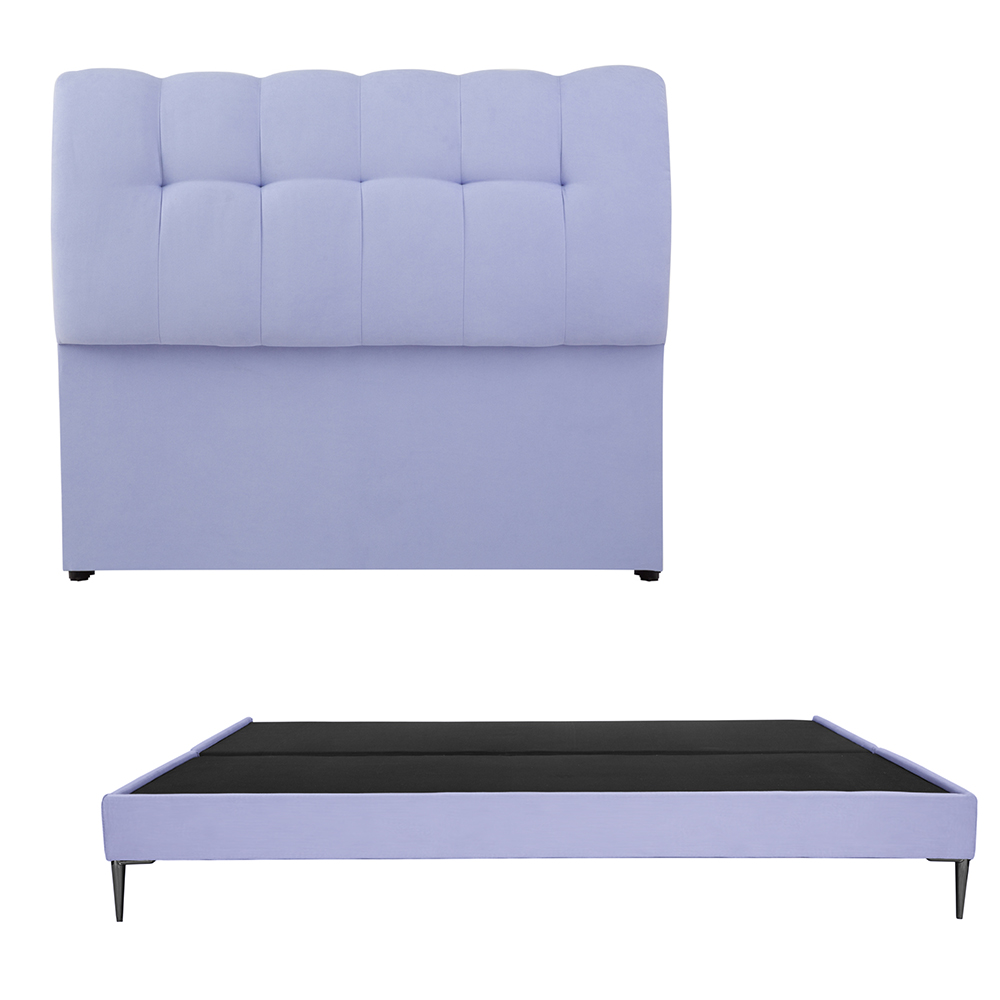 Cabecera Dicasa Nube Color Lila King Size + Base Cama Slim Dicasa Color Lila King Size