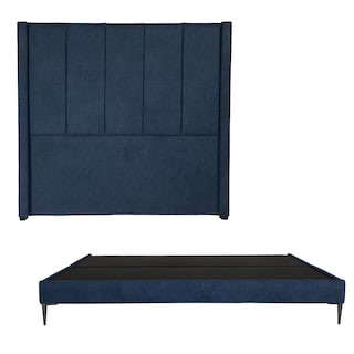 Foto 1 | Cabecera Dicasa Nizza Color Azul King Size + Base Cama Slim Dicasa Color Azul King Size