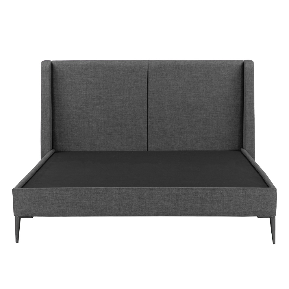 Cabecera Dicasa Milan Color Gris Oscuro Matrimonial + Base Cama Slim Dicasa Color Gris Oscuro Matrimonial