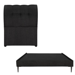 Foto 1 | Cabecera Dicasa Nube Color Negro Individual + Base Cama Slim Dicasa Color Negro Individual