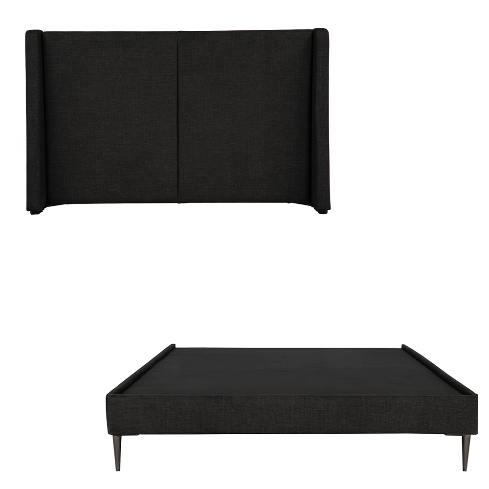 Foto 3 pulgar | Cabecera Dicasa Milan Color Negro King Size + Base Cama Slim Dicasa Color Negro King Size