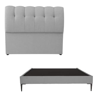Foto 1 | Cabecera Dicasa Nube Color Gris Matrimonial + Base Cama Slim Dicasa Color Gris Matrimonial