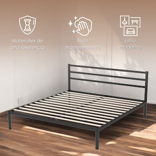 Foto 3 | Ilios Innova | Base King Con Cabecera: Estructura De Acero, Diseño Minimalista