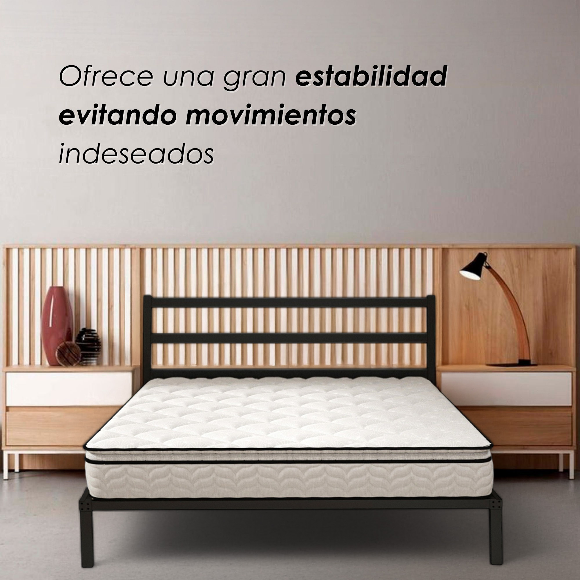 Foto 8 pulgar | Ilios Innova | Base King Con Cabecera: Estructura De Acero, Diseño Minimalista
