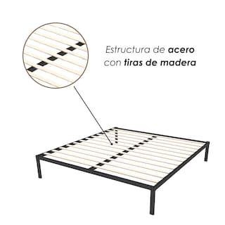 Foto 6 | Ilios Innova | Base Cama Matrimonial: Estructura De Acero, Diseño Minimalista