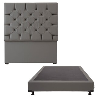 Foto 1 | Cabecera Dicasa Calgary Color Gris Rata Queen Size + Box Dicasa Color Gris Rata Queen Size
