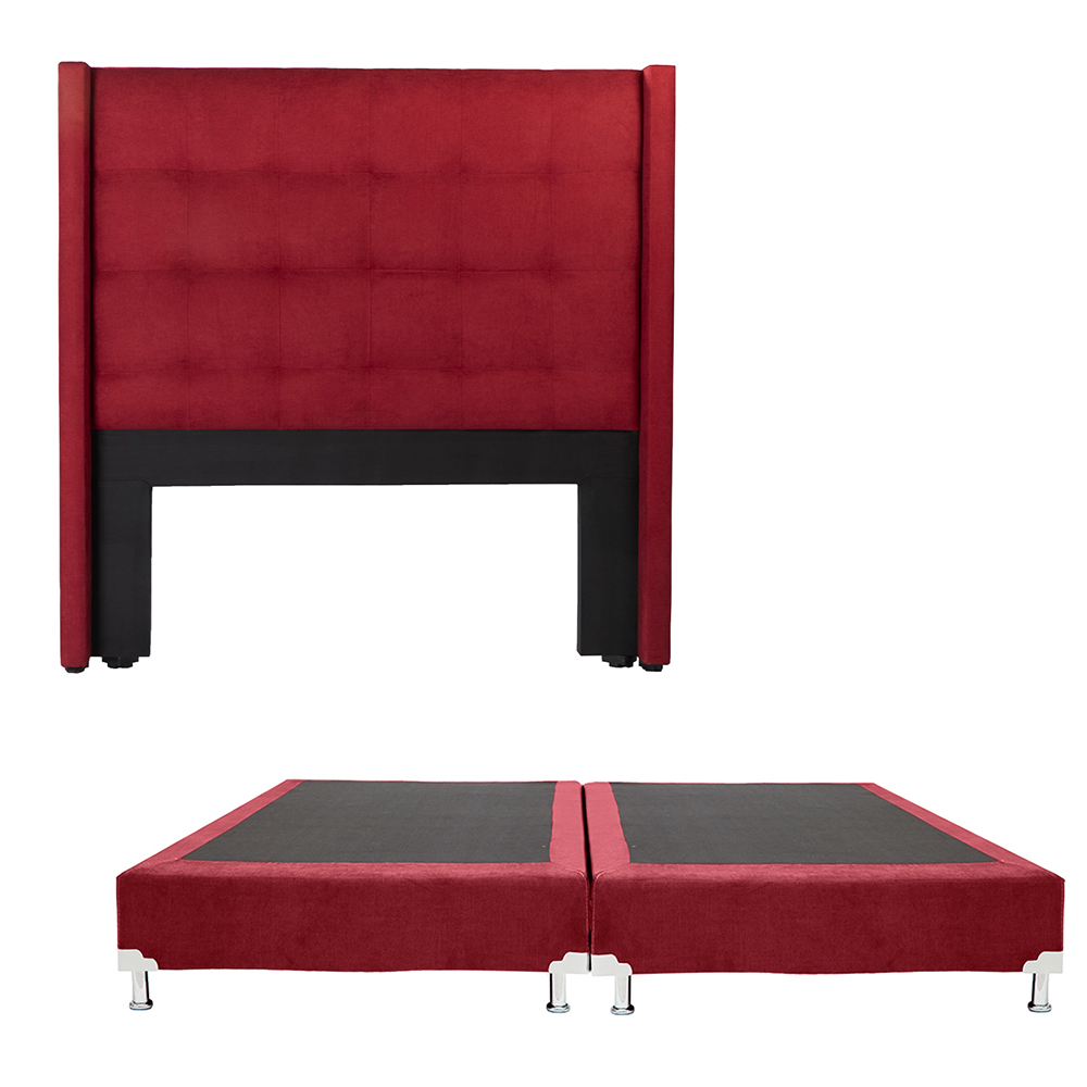 Cabecera Dicasa Titan Color Rojo King Size + Box Dicasa Color Rojo King Size