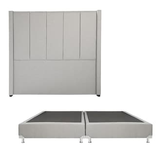 Foto 1 | Cabecera Dicasa Nizza Color Gris King Size + Box Dicasa Color Gris King Size