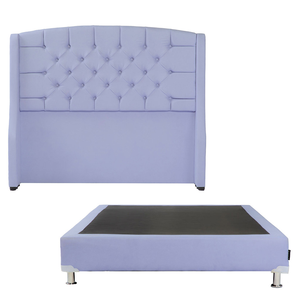 Cabecera Dicasa Sitka Color Lila Queen Size + Box Dicasa Color Lila Queen Size