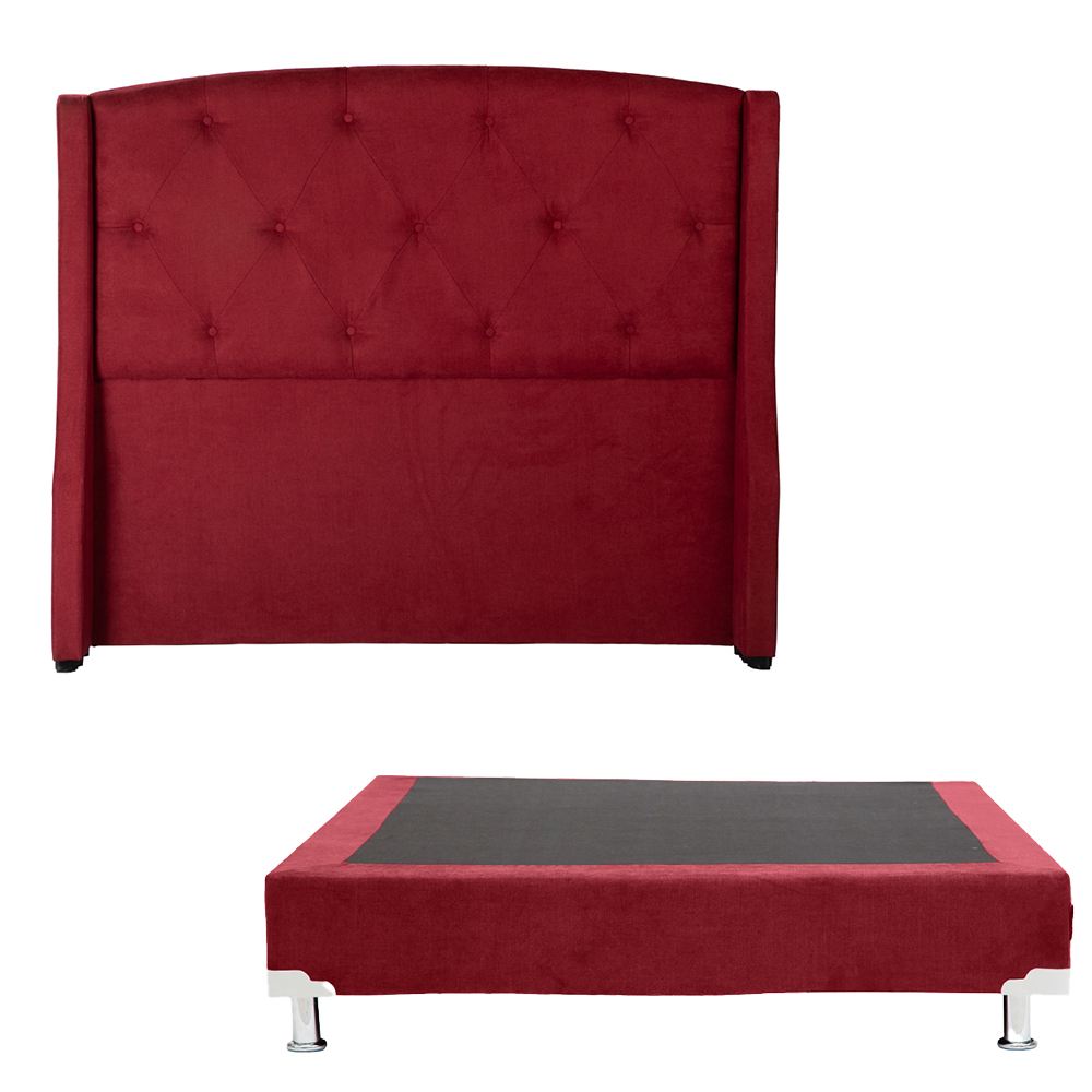 Foto 1 | Cabecera Dicasa Zefyr Color Rojo Queen Size + Box Dicasa Color Rojo Queen Size