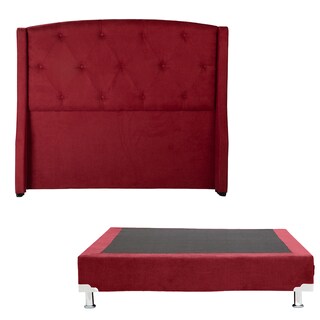 Foto 1 | Cabecera Dicasa Zefyr Color Rojo Queen Size + Box Dicasa Color Rojo Queen Size