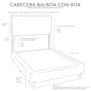 Foto 7 | Cabecera Dicasa Balboa Color Negro King Size+ Box Dicasa Color Negro King Size