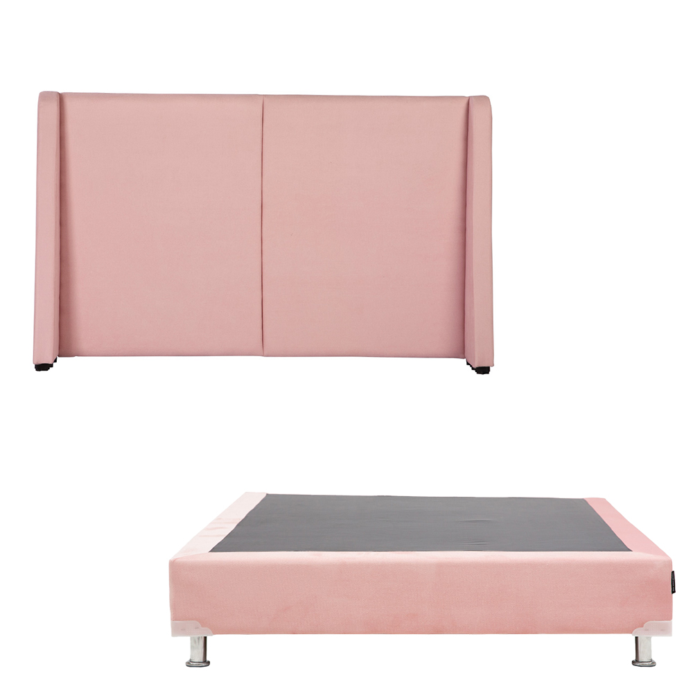 Cabecera Dicasa Milan Color Pink Matrimonial + Box Dicasa Color Pink Matrimonial