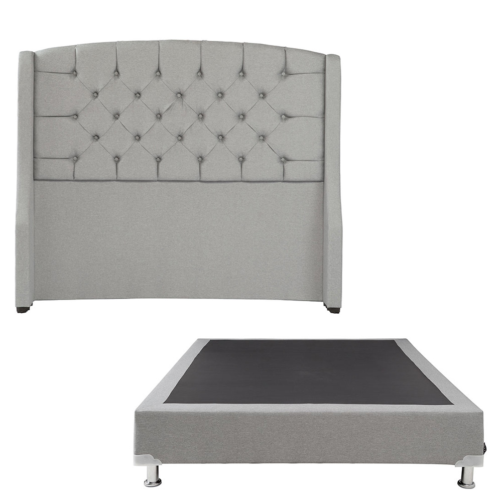 Cabecera Dicasa Sitka Color Gris Individual + Box Dicasa Color Gris Individual