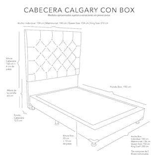 Foto 7 | Cabecera Dicasa Calgary Color Negro King Size+ Box Dicasa Color Negro King Size