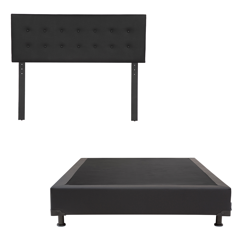 Foto 1 | Cabecera Dicasa Balboa Color Negro Queen Size + Box Dicasa Color Negro Queen Size