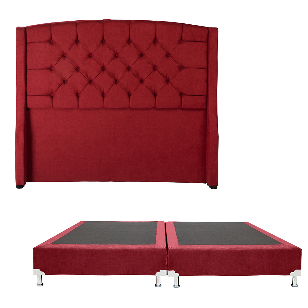 Foto 1 | Cabecera Dicasa Sitka Color Rojo King Size + Box Dicasa Color Rojo King Size