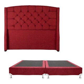Foto 1 | Cabecera Dicasa Sitka Color Rojo King Size + Box Dicasa Color Rojo King Size