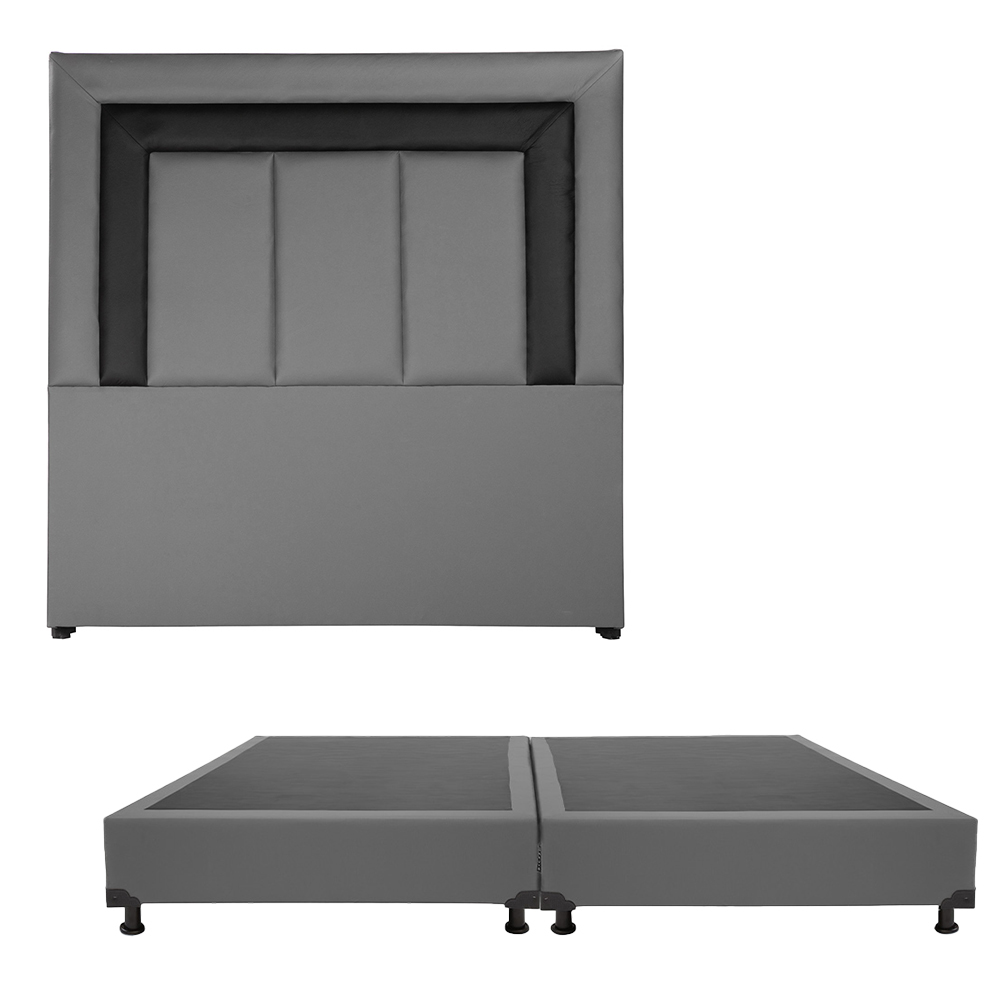 Foto 1 | Cabecera Dicasa Vento Color Gris Rata King Size + Box Dicasa Color Gris Rata King Size