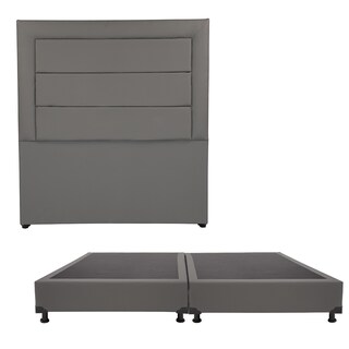 Foto 1 | Cabecera Dicasa Bolt Color Gris Rata King Size + Box Dicasa Color Gris Rata King Size