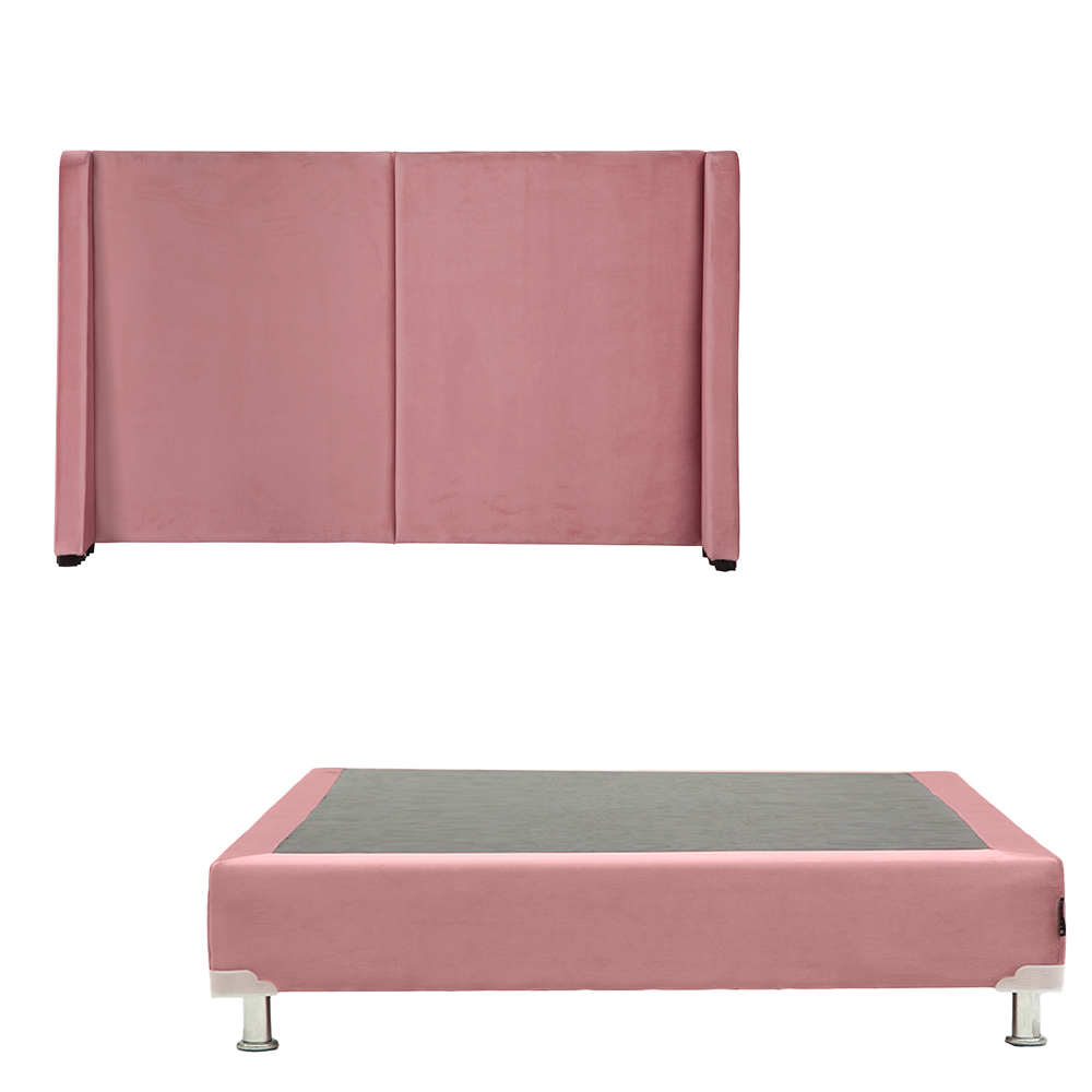 Cabecera Dicasa Milan Color Palo De Rosa Queen Size + Box Dicasa Color Palo De Rosa Queen Size