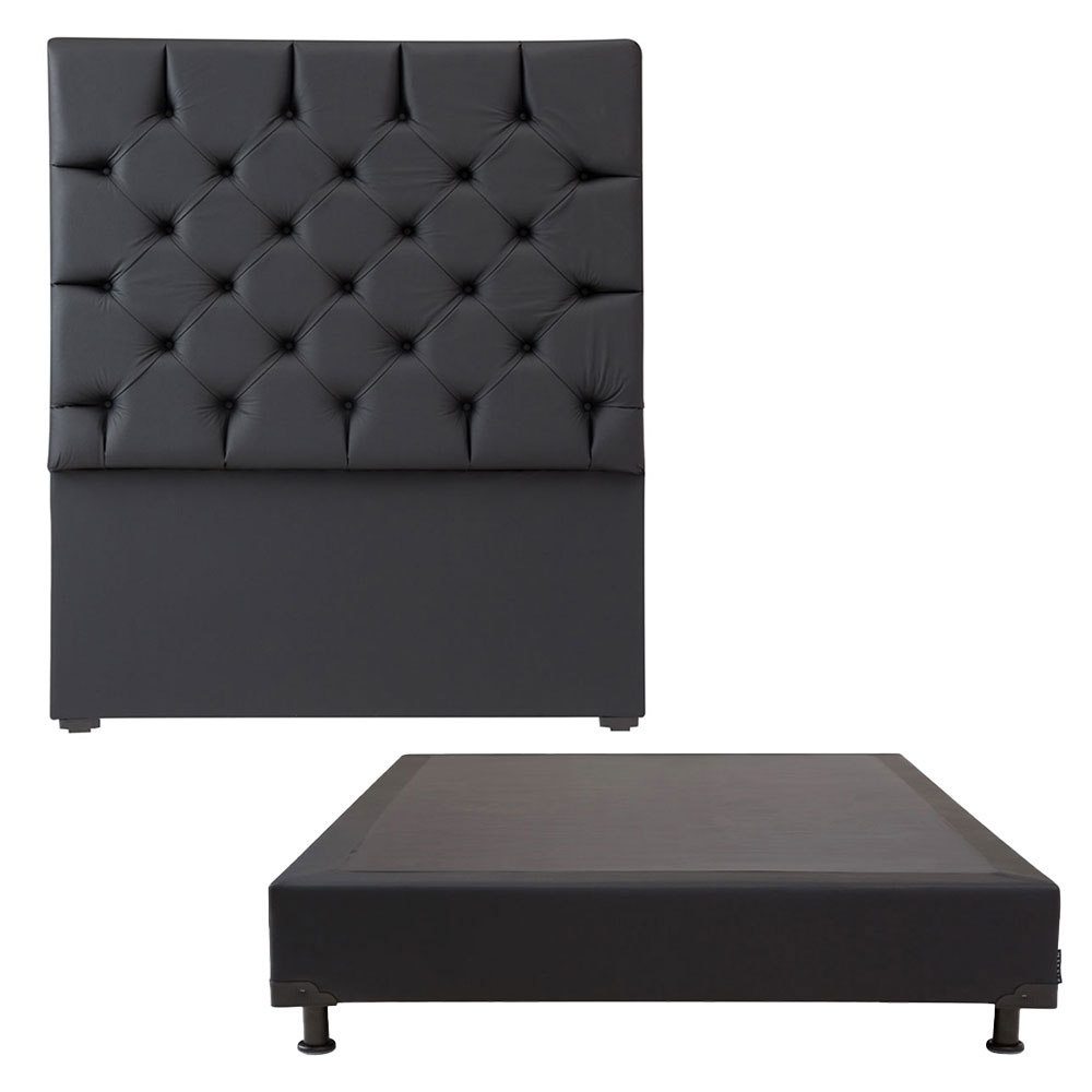 Foto 1 | Cabecera Dicasa Calgary Color Negro Queen Size + Box Dicasa Color Negro Queen Size