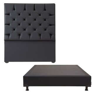 Foto 1 | Cabecera Dicasa Calgary Color Negro Queen Size + Box Dicasa Color Negro Queen Size