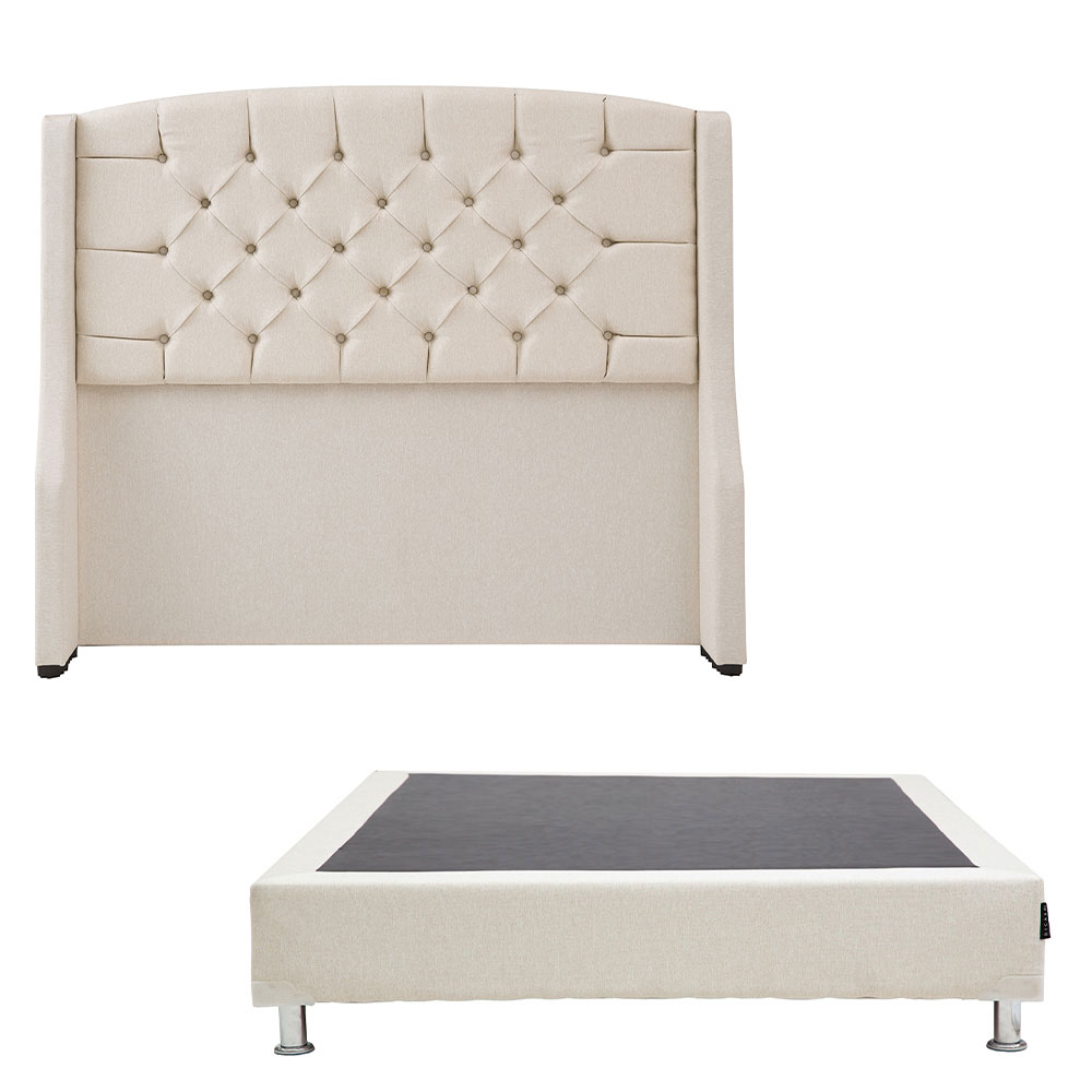 Foto 1 | Cabecera Dicasa Sitka Color Beige Claro Queen Size + Box Dicasa Color Beige Claro Queen Size