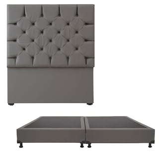 Foto 1 | Cabecera Dicasa Calgary Color Gris Rata King Size + Box Dicasa Color Gris Rata King Size