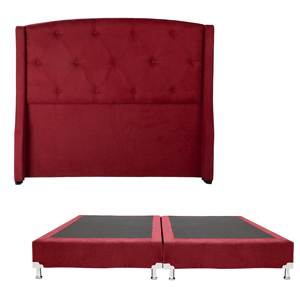 Foto 1 | Cabecera Dicasa Zefyr Color Rojo King Size + Box Dicasa Color Rojo King Size