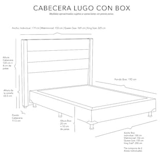 Foto 7 | Cabecera Dicasa Lugo Color Rojo Queen Size + Box Dicasa Color Rojo Queen Size