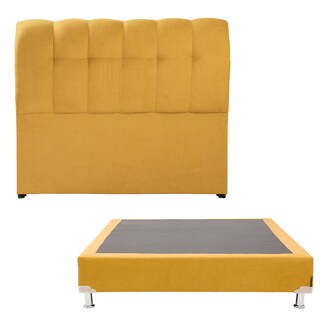 Foto 1 | Cabecera Dicasa Nube Color Mostaza Queen Size + Box Dicasa Color Mostaza Queen Size