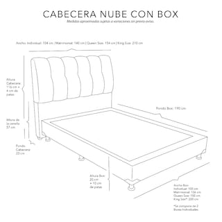 Foto 7 | Cabecera Dicasa Nube Color Mostaza Queen Size + Box Dicasa Color Mostaza Queen Size
