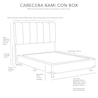 Foto 7 | Cabecera Dicasa Kami Color Mostaza Queen Size + Box Dicasa Color Mostaza Queen Size