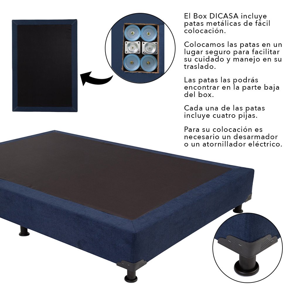 Foto 8 | Cabecera Dicasa Davos Color Negro Queen Size + Box Dicasa Color Negro Queen Size
